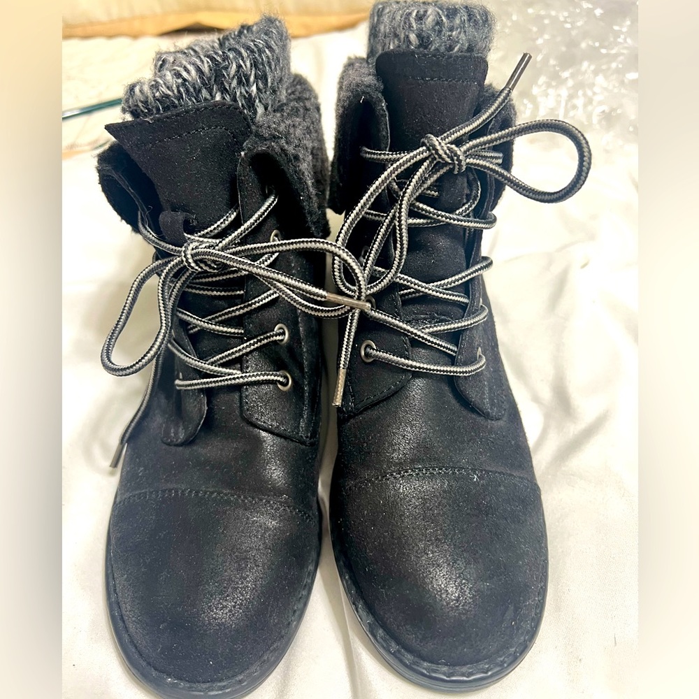 Black boots with sock insert